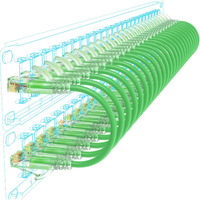 Sokqovt Cat6A Patch Cables Slim 0.5Ft (24 Pack)  Flexible Cat6 Ethernet Patch Cable 10G 550Mhz  28Awg Pure Copper Cat6 Patch Cable For Network Cabinet  Cat 6 Patch Cable Green