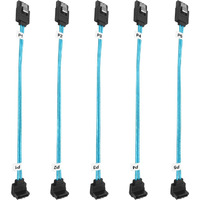 Adcaudx 5-Pack Sata Iii Cable 8-Inch Short Sata-Right Angle-Cable 0.2M Sata 90-Degree Cable Thin-Sata Cable Flexible-Sata To Sata 90 Degree 6Gb-Sata Data Cable For Hard Drive (0.6Ft)