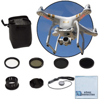 37Mm Filter Kit For Dji Phantom 3 Series Drones. Kit Includes: Cpl  Nd4  Nd8  Uv  Lens Cap  Cap Keeper + Ecostconnection Microfiber Cloth