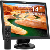Eyoyo 14 Inch Lcd Hdmi Monitor 1024X768 Small Vga Display Monitor For Security Cameras W/Hdmi/Vga/Av/Bnc Input W/Built-In Speakers And Remote