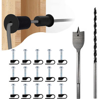 Myzhre Starlink Cable Routing Kit Starlink Cable Installation Kit Starlink Mounting Accessories 2* Grommets  1"" Spade Drill Bit  5/16"" Drill Bit  15 Wall Clamps (Black)
