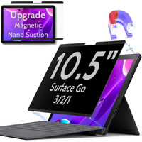 Peslv Magnetic Privacy Screen For Surface Go 3/2/1 10.5 Inch  Removable Anti Blue Light Glare Filter  Black Security Private Apy Block Protector