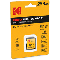 Kodak Sd Card 256Gb Uhs-I U3 V30 Ultra - 95Mb/S Max Read Speed - Write Speed 85Mb/S Max - Storage Of 4K Ultra Hd Videos And Hd Photos - Sd Card