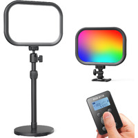 Raleno 15W Rgb Streaming Light  4000Mah Built-In Battery Key Light With 2.4G Remote And Stand  2500-8500K Adjustable Studio Video Light For Youtube Zoom Meetings Photography Video Recording Conference
