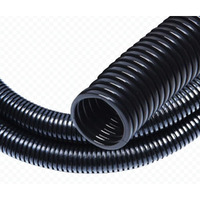30 Ft 1/2  Wire Loom Split Tubing Dog Cat Cord Protector Split Wire Loom Tubing Wire Conduit - Black (30Ft 1/2"")