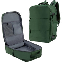 Carrywell Travel Laptop Backpack For Men And Women  Airline Approved Carry On W/Shoe Compartment  Holds 15.6"" Computer  Usb Charging Port  Not Made In China (Green)