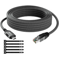 Usb C To Ethernet Cable 1Ft  Type C To Rj45 Cord  Directly Connected  Gigabit Lan Network  Thunderbolt 3/4 Compatible  For Macbook Pro/Air  Ipad Pro  Iphone 15 Series  Galaxy  Smartphone  Laptop  Pc