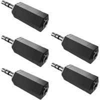 3.5Mm Stereo To Mono Adapter  5 Pack 3.5Mm 1/8"" Trs Stereo Male Plug To 3.5Mm 1/8"" Mono Female Jack
