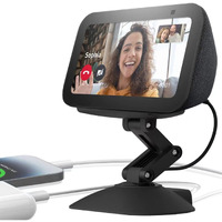 Dianves Adjustable Height Stand For Echo Show 5 (3Rd Gen) With Usb-C And Charging Port Tilt + Swivel Charging Station With Strong Magnetic For Charge Your Cell Phones And Earbuds