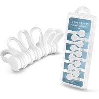 Xuuza Silicone Magnetic Cable Ties  Reusable Cord Ties Twist Ties Wire Management For Usb Charging Wires  Light Duty Cables Organizer  Fridge Magnets  Storage Or Travel (10-Pack  White)