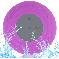 Lukader Waterproof Bluetooth Shower Speaker Portable Wireless Water-Resistant Speaker Suction Cup Built-In Mic Gifts For Kids Speakerphone Bathroom Kitchen - Purple