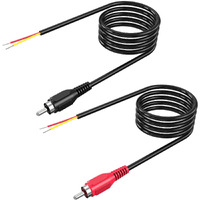 Rca To Speaker Wire  18Awg 2 Pack 6Ft Rca Male Plug Adapter To Bare Cable Open End  Uiinosoo Audio Cable  Red And Black