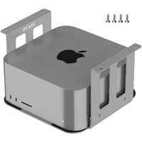 Ifcase Aluminum Under Desk Stand Mount For Mac Studio M2 M1 Max  Ultra With Anti-Scratch Pad (Silver)