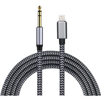 Worldboyu Lightning To 6.35Mm 1/4 Inch Trs Audio Stereo Cable For Iphone 14/13/12/Xs/Xr/8/7/Ipad/Ipod  Amplifier  Speaker  Headphone  Mixing Console3.3 Feet