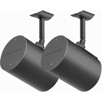 Yibracki Heavy-Duty Speaker Wall Mount And Ceiling Speaker Mount For Sonos Era 100 Wireless Speaker Mount Tilt & Swivel Adjustable Mount Or Sonos Era 100 Speaker With Hardware Kit - 2 Pack  Black