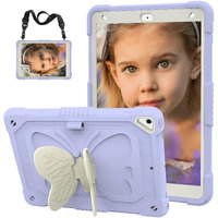 Hogenl For Ipad 9Th 8Th 7Th Generation Case For Kids Girls With Pencil Holder  For Ipad 10.2 Case With Butterfly Stand Shoulder Strap Shockproof Full Body Protective Cover For Ipad Air 3Rd Gen  Purple