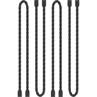 Dreamxiang 4Pcs 24-Inch Silicone Cable Ties Reusable Steel-Core Silicone Twist Colorful Cable Tie Straps For Bundling And Organizing  Bendable Holder Strap For Indoor And Out All Purpose  Black