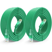 Maximm Cat 6 Ethernet Cable 30 Ft (2-Pack) - High-Speed Lan Cable  Internet Cable  Patch Cable  And Network Cable - Utp  10Gbps  550Mhz Cat6 Cable - Green