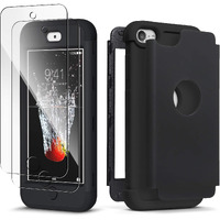 Ipod Touch 7 Case With 2 Screen Protector  Idwell [Three Layer Series] Heavy Duty Protection Shockproof High Impact Protective Anti Slip Anti-Scratch Cover  Red+Black