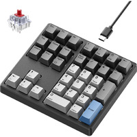Kisnt Mechanical Number Pad  34 Key Hot Swappable Numpad With Gateron Switches Wired Usb Numeric Keypad With Pbt Keycaps White Backlit Keypad For Laptop  Mac  Pc Desktop (Red Switch)