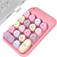 Mowux Wireless Number Pads  Cute Colorful Numeric Keypad Numpad Portable 2.4 Ghz Financial Accounting Number Keyboard Extensions  18 Key Number Numpad For Laptop Desktop  Pc (Pink)