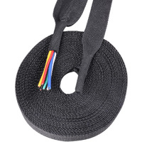 Sonoreboom 1"" - 18 Feet Braided Cable Management Sleeve 2 In 1 Heat Shrink Fabric Tube Wrap Organizer Cover Cable/Wire/Harness/Hose Sleeving