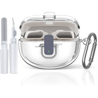 [Secure Lock] For Bose Ultra Open Earbuds Case(2024)  Tudiow Clear Tpu Shockproof Protective Cover For Bose Open Ear Wireless Earbuds Accessories With Cleaning Kit& Keychain (Clear)