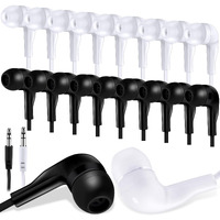 Kanayu 100 Pack Bulk Earbuds For Kids Students Children Classroom Ear Buds Class Set Headphones Multipack School Earphones Individually Bagged (Black And White)
