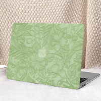 Seorsok Compatible With Macbook Pro 13 Inch Case M2 2023 2022 2021-2016 A2338 M1 A2251 A2289 A2159 A1989 A1708 A1706 Leaves Flowers Leather Hard Shell Case With Keyboard Cover Green Blooming Floral