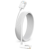 Dutevolns Flexible Cat 6 Ethernet Cable 270 Upward Angle 3.3 Feet  Ultra Thin & Slim Rj45 Cat 6A Lan Cord Gigabit Rj45 For Pc  Router  Printer  (White)