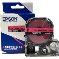 Labelworks Epson 205Stbrpx Shrink Tube Awg 8-12 Black On Red Shrink Tube - 3/16"" (5Mm) Wide  96""