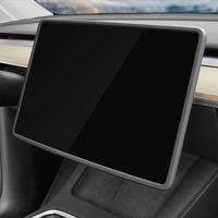 Gooyogoo Screen Protector Silicon Frame For Tesla Model Y/3 15"" Center Control Touchscreen  Knee Protection Skin Friendly Cover Accessories (Silicone Frame Black)