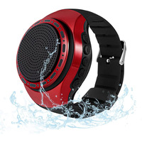 Oridecor Wireless Wearable Waterproof Wrist Portable Bluetooth Speaker Watch With Multi Function Fm Radio & Mp3 Player & Tws & Selfie & Ultra Long Standby Time For Running  Hiking  Riding(Red)