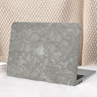 Seorsok Compatible With Macbook Pro 13 Inch Case M2 2023 2022 2021-2016 A2338 M1 A2251 A2289 A2159 A1989 A1708 A1706 Leaves Flowers Leather Hard Shell Case With Keyboard Cover Grey Blooming Floral