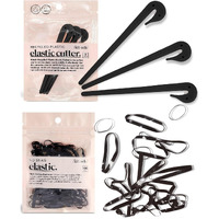 Kitsch 3Pc Hair Tie Cutter Tool & 100Pc Small Rubber Bands - Rubber Band Cutter  Hair Elastics No Damage  Black Hair Ties