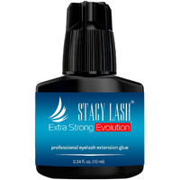 Extra Strong Evolution Eyelash Extension Glue Stacy Lash (0.34 Fl.Oz/10 Ml)/1-2 Sec Dry/Retention - 8 Weeks/Professional Supplies/Black Adhesive