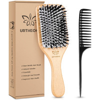 Urtheone Hair Brush Boar Bristle Hair Brushes And Styling Comb Set For Women Men Kids  Best Natural Wooden Paddle Hairbrush For Wet Or Dry Hair Detangling Smoothing Massaging