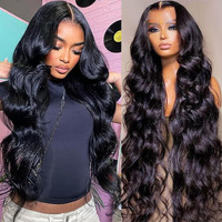 32 Inch Body Wave Lace Front Wigs Human Hair For Black Women 13?6 Hd Transparent Lace Front Wig Natural Black Color 180% Density Pre Plucked With Baby Hair