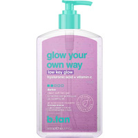 B.Tan Dark Clear Self Tan Gel | Glow Your Own Way  Low Key Glow - Transfer-Resistant Sunless Tanning Gel  Packed With Hyaluronic Acid & Vitamin C  16 Fl Oz