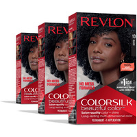 Revlon Colorsilk Beautiful Color Permanent Hair Color  Long-Lasting High-Definition Color  Shine & Silky Softness With 100% Gray Coverage  Ammonia Free  10 Black  3 Pack