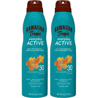 Hawaiian Tropic Everyday Active Clear Spray Sunscreen Spf 30  6Oz Twin Pack | Hawaiian Tropic Sunscreen Spf 30  Sunblock  Oxybenzone Free Sunscreen  Spray On Sunscreen Pack  6Oz Each