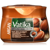 Dabur Vatika Naturals Hair Cream  Natural Moisturizing Hair Cream For Men And Women With All Hair Types - Short  Long  Curly  Dry  Or Color-Treated Hair  Scalp Hydrating Moisturizer (210Ml  Argan)