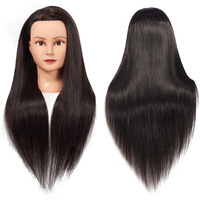 Training Head 26""-28"" Mannequin Head Hair Styling Manikin Cosmetology Doll Head Synthetic Fiber Hair Hairdressing Training Model Free Clamp (1711Lb0220)