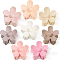 Flower Hair Clips 8Pcs  Large Claw Clips For Women Girls Thick Thin Hair  Strong Hold Nonslip Big Dasiy Jaw Clamps Matte Hair Accessories 8 Colors