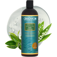 Aleavia Body Cleanse - Organic & All-Natural Prebiotic Body Wash With Raw Honey - Green Tea Honeysuckle Scent - 16 Oz.