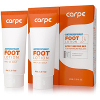 Carpe Antiperspirant Foot Lotion  A Dermatologist-Recommended Solution To Stop Sweaty  Smelly Feet  Helps Prevent Blisters  Great For Hyperhidrosis (Pack Of Two)