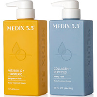 Medix 5.5 Vitamin C Lotion + Collagen Cream Anti Aging Moisturizer Skin Care Set  Collagen Lotion Targets Wrinkles  Sagging Skin  Crepey Skin  Vitamin C Cream Brightens & Hydrates Dry Skin  Bundle