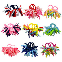 Pack Of 18 Mix Color Boutique Girls' Curly Korker Bow Hair Ties