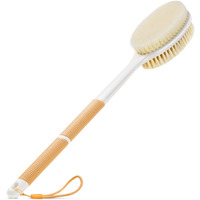 Backski Body Scrubber Anti Slip For Shower Shower Brush Long Handle With Stiff And Soft Bristles Body Wash Exfoliating Back Scrubber For Bath Or Dry Brushing Body Brush(Orange)