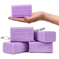 Australian Botanical Soap  Lavender With Essential Oil 6.6 Oz. (187 G) Soap Bars | Natural Soap Base | All Skin Types | Women & Men | Shea Butter Enriched Bar Soap - Pack Of 4